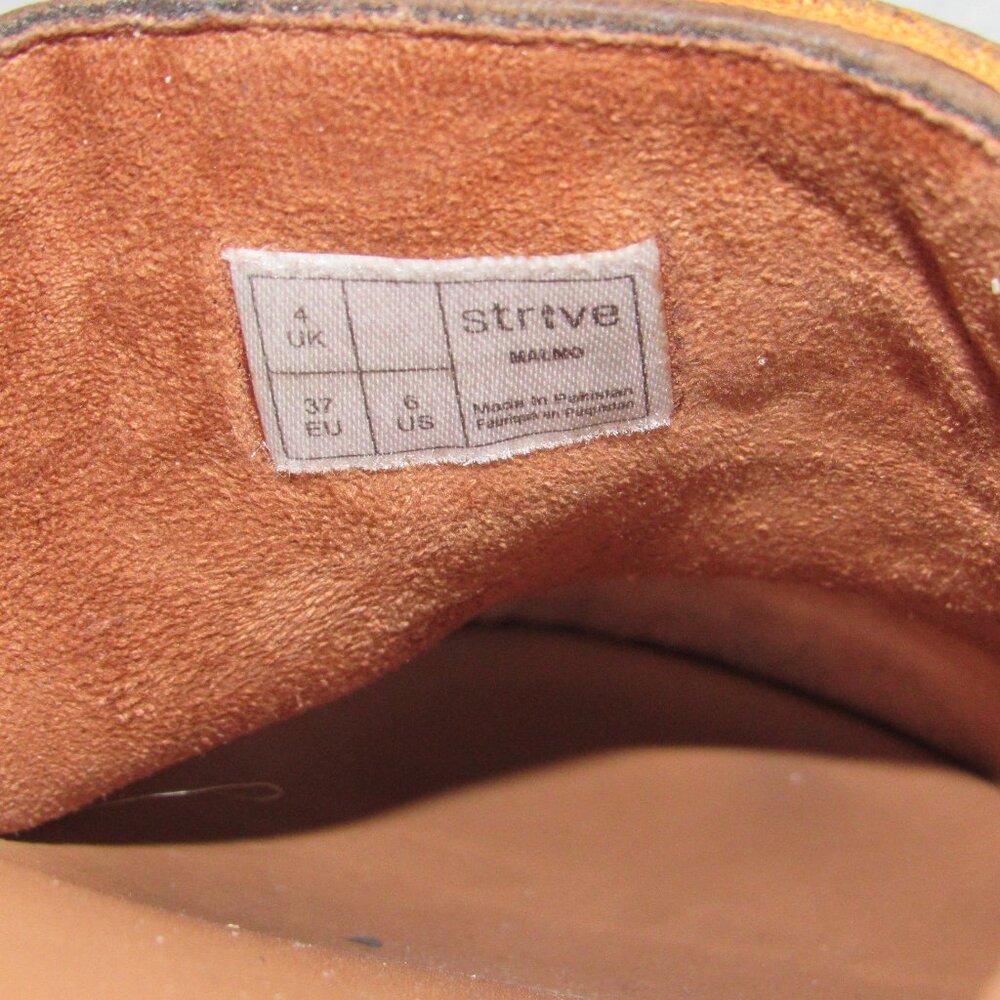 Strive Malmo Brown Distressed Leather Buckle Comfort Clog Slide Women's sz 6 - Picture 4 of 5